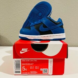 Nike Dunk Low (TDE) Size 5 Black Hyper Cobalt White